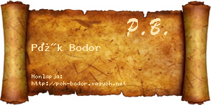 Pók Bodor névjegykártya